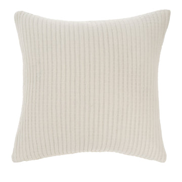 Kantha-Stitch Pillow, White | 24x24