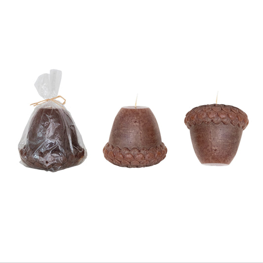 Unscented Acorn Shaped Candle